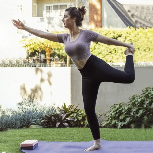 Vista 3 de Leggings de cintura cruzada en V para mujer, control de abdomen, entrenamiento, correr, no se transparentan, pantalones de yoga atléticos