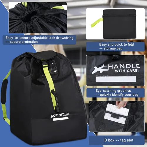 Vista 6 de Bolsa de viaje para asiento de coche para avión Verde