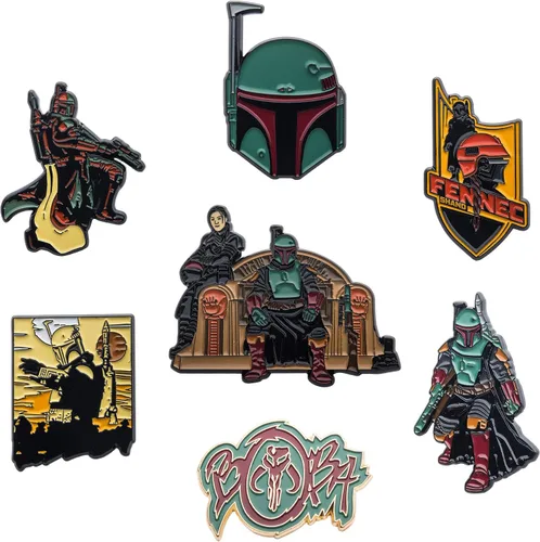 Vista 5 de STAR WARS The Book of Boba Fett - Juego de 7 pines a base de metal con esmalte Viene en una caja de 56 x 49in con licencia oficial exclusivo