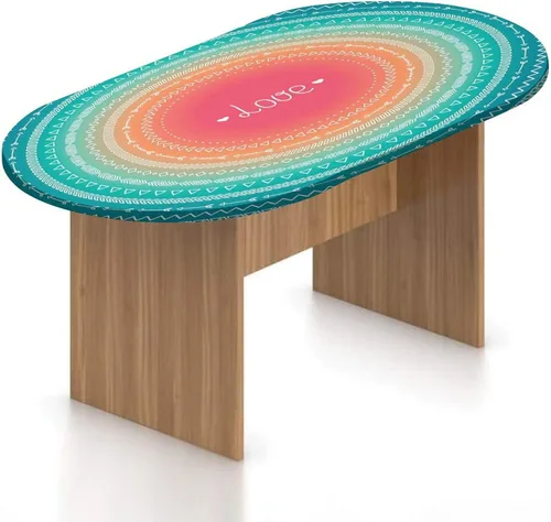 Vista 10 de XISUNYA Mantel ovalado ajustable de poliéster con bordes elásticos para acuario, protector de mesa con estampado de peces dorados saltos fuera