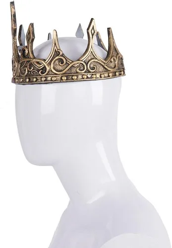 Vista 2 de Corona de rey real adulto, corona de príncipe antiguo para cosplay de Halloween