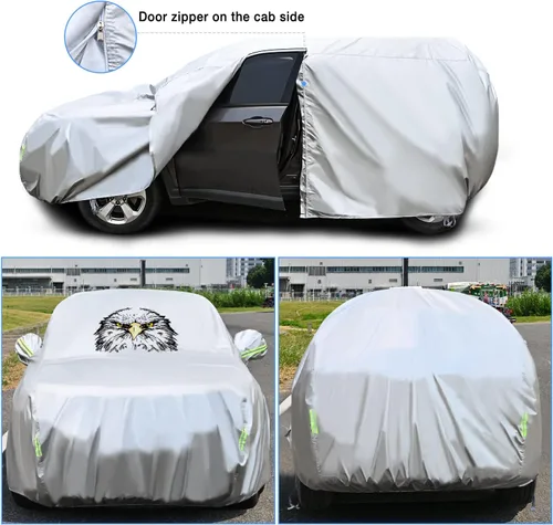 Vista 5 de Nilight Funda impermeable para automóvil SUV para todo tipo de clima, protección UV, resistente al viento, para exteriores, cubierta completa