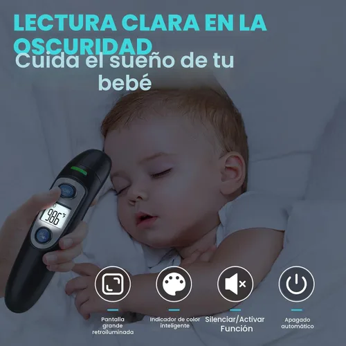 Vista 5 de Termómetro infrarrojo para adultos, termómetro de frente y oído para fiebre, bebés, niños, adultos