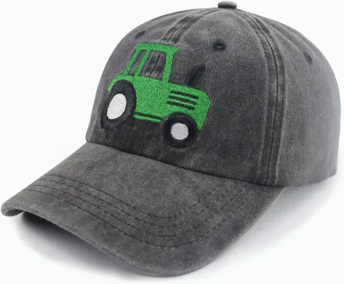 Vista 2 de Sombreros de tractor de granja para hombres y mujeres, gorra de béisbol bordada de algodón lavado ajustable