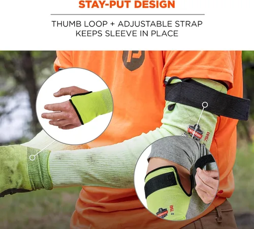 Vista 4 de Ergodyne ProFlex 7941 - Funda protectora resistente a los cortes, nivel de corte A4, par, lima, 18 pulgadas