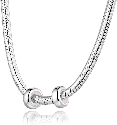 Vista 3 de GW Abalorios redondos de plata de ley 925 para pulseras de dijes para mujeres