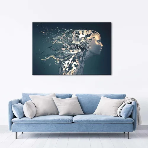 Vista 4 de Startonight Lienzo decorativo para pared, estatua de metal, impresión decorativa para sala de estar, decoración de pared enmarcada, obra de arte