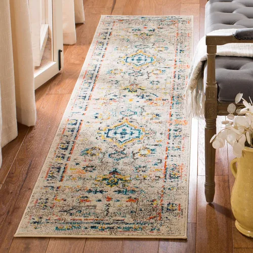 Vista 8 de SAFAVIEH Madison Collection - Alfombra decorativa de 2 pies 2 pulgadas x 4 pies, color verde y turquesa, diseño envejecido, no desprende pelusa