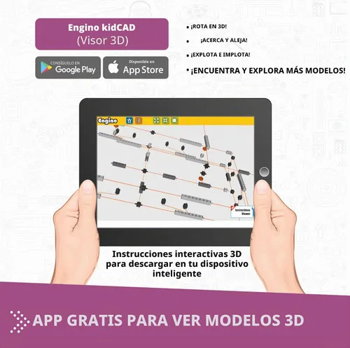 Vista 4 de Engino Discovering STEM juego de construcción leyes de Newton inercia, impulso, cinética y energía potencial