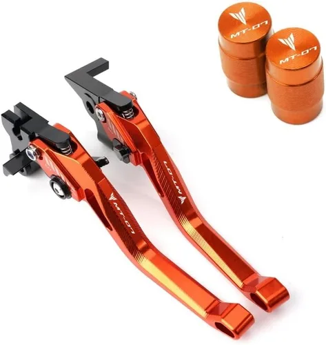 Vista 4 de F para Yamaha MT07 FZ07 Mt-07 2019 2020 2021 Palancas de embrague de freno corto y tapas de aire Y para válvula de neumático de automóvil