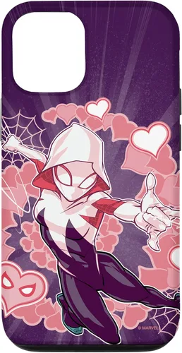 Vista 28 de Marvel Spider-Man Into The Spider-Verse Gwen Stacy Hearts - Carcasa para iPhone 17