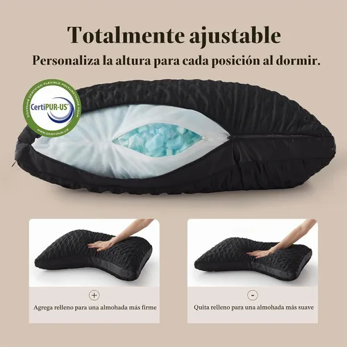 Vista 4 de Side Sleeper Pillows for Neck & Shoulder Comfort, Queen Size Bed Pillow Almohadas ergonómicas con diseño curvo de media luna con funda lavable