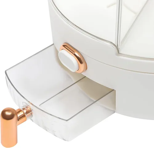 Vista 5 de Dispensador de arroz de 15 libras, PET, dispensador de alimentos secos giratorio de 360°, contenedor de almacenamiento de granos de cocina con 6