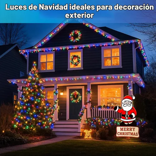 Vista 7 de Luces de Navidad de 800 LED y 264 pies, luces impermeables IP67 para árbol de Navidad con 8 modos, control remoto, 3 temporizadores y función
