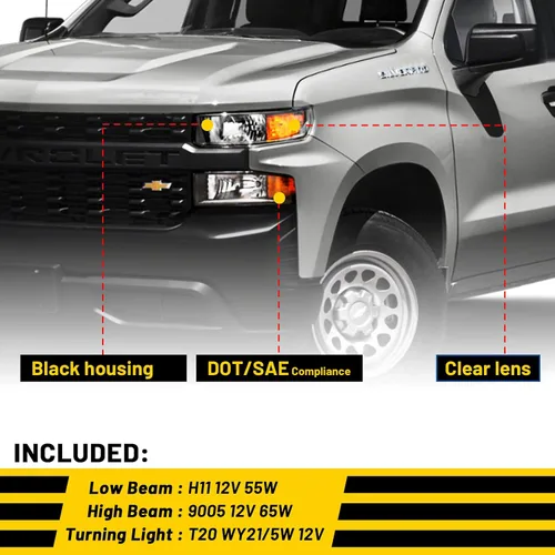 Vista 2 de Conjunto de faros delanteros del lado del conductor para Chevy 2019 2020 2021 Silverado 1500, 2022 Chevrolet Silverado 1500 LTD solamente, faros