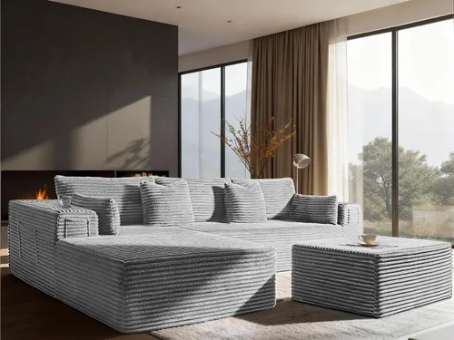 Vista 130 de Sofá modular de gran tamaño de 108 pulgadas, cómodo sofá deshuesado en forma de U para sala de estar, asientos extra profundos, sin montaje, sofá