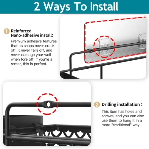 Vista 5 de Estante de especias colgante para montaje en pared, estante organizador de especias sobre estufa con soporte para utensilios para colgar