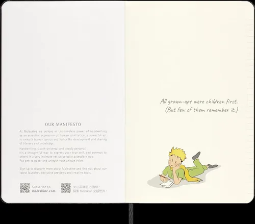 Vista 5 de Moleskine Le Petit Prince - Cuaderno de edición limitada, grande, a rayas, negro, tapa dura (5 x 8.5)