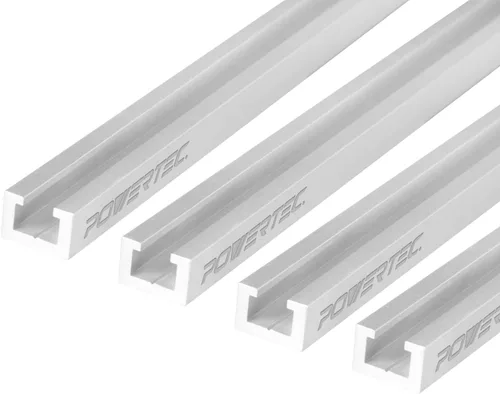 Vista 10 de Powertec - Perfil en T universal de doble corte con agujeros de montaje pretaladrados