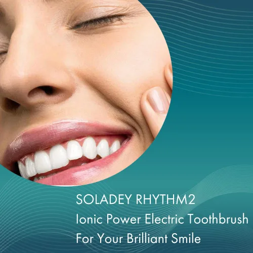 Vista 4 de Soladey SoladeyRhythm2, cepillo de dientes eléctrico de energía iónica, paneles solares y semiconductor TiO2 (azul hielo), listo para usar cepillo