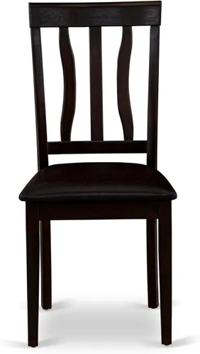 Vista 5 de East West Furniture ANTI5-CAP-LC - Juego de muebles de comedor de 5 piezas, incluye una mesa de cocina redonda con pedestal y 4 sillas de comedor