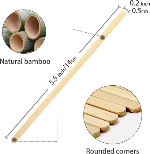 Vista 2 de 1000 unidades de palitos de café de bambú envueltos individualmente – Palitos para remover café de 5.5 pulgadas, palitos para remover para la barra