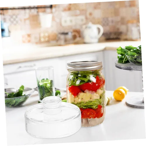 Vista 7 de UPKOCH Tarro de fermentación de vidrio con tapas de fermentación de tarro de pepinillo con mango de fácil agarre para frascos de boca ancha