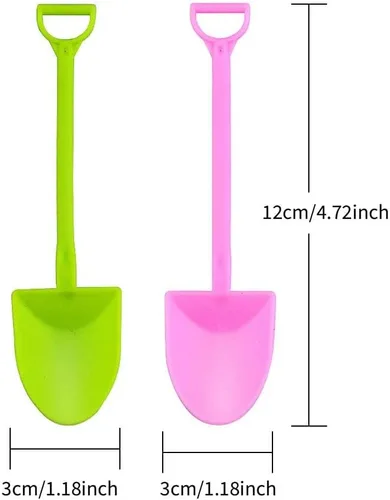Vista 2 de 100 cucharas coloridas con forma de pala, cuchara desechable de plástico para helado, postre, yogur, azúcar (4.8 pulgadas, color mixto)