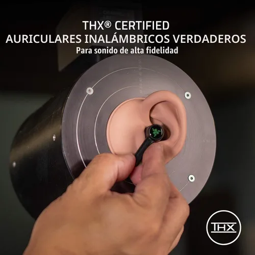 Vista 2 de Razer Hammerhead True Wireless Pro - Audífonos Bluetooth para juegos: THX Certificados - Cancelación activa híbrida avanzada de ruido - 60 ms