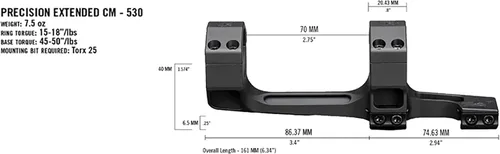Vista 5 de Monturas de Precisión Vortex Optics para Mira Telescópica Cantilever Extendido