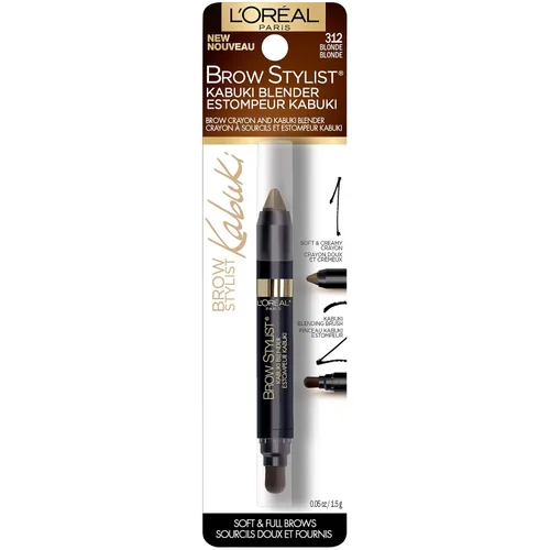 Vista 4 de Cosméticos L 'Oreal Paris Brow Stylist, mezclador de Kabuki, Rubia Rubio