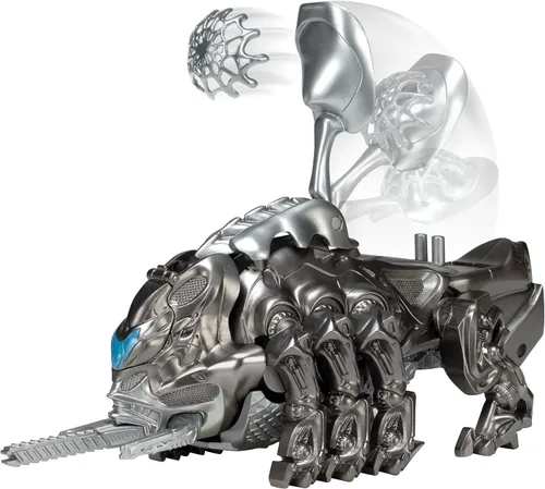 Vista 3 de Power Rangers Movie Mastodon Battle Zord con figura de Ranger Negro – Juguetes de acción Megazord – Catapulta funcional – Black Ranger encaja