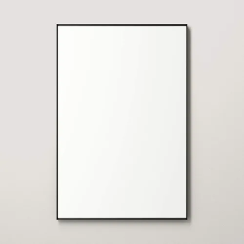 Vista 8 de Better Bevel - Espejo rectangular enmarcado de 24 x 36 pulgadas, espejo de pared de baño, fabricado en Estados Unidos, marco de acero, acabado negro