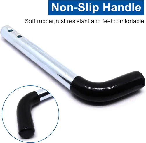 Vista 3 de 2 piezas de pasador de enganche de remolque, pasador de enganche de remolque de 1/2" para tractor con clip, pasadores de remolque con mango negro