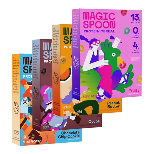 Vista 12 de Cereal Magic Spoon - Cereales Altos en Proteínas - Snacks Sin Azúcar y Comida para el Desayuno - Cereal Sin Granos y Sin Gluten - Snacks Saludables