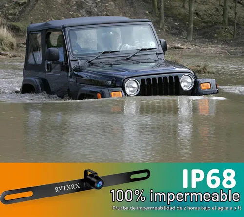 Vista 4 de Cámara de respaldo con ángulo de visión amplio de 170 grados IP68 impermeable, alta definición, placa de matrícula, para mini coche, furgoneta