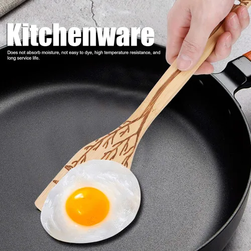 Vista 2 de Juego de 5 cucharas para tallar, cucharas de madera quemadas, cucharas de madera, kit de utensilios de cocina para cocina