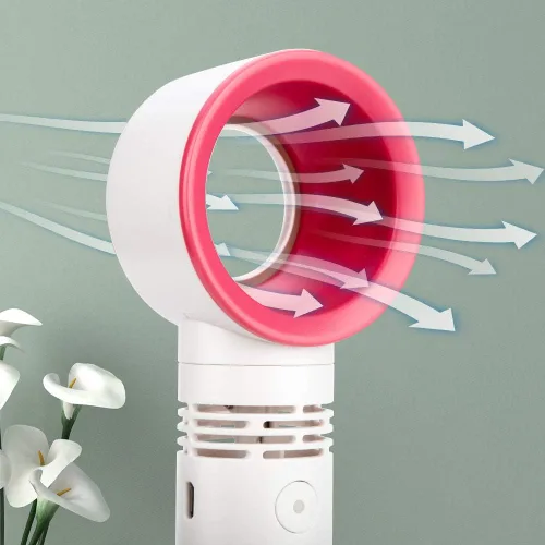 Vista 2 de Portátil de mano de refrigeración sin aspas Ventilador USB Mini ventilador