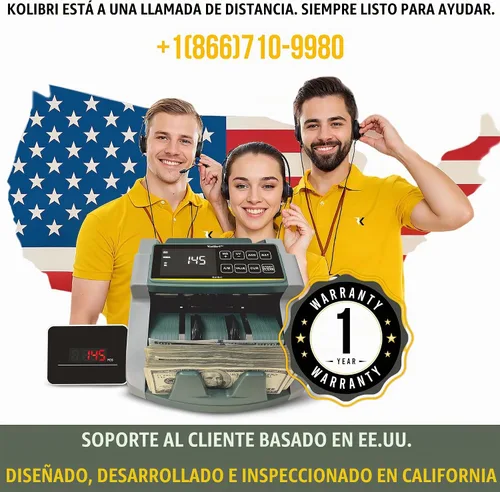 Vista 6 de Kolibri, contador de dinero con detección UV Blanco/Verde (Kolibri Uv/Mg)