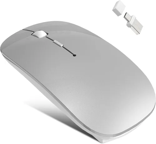 Vista 11 de Ratón Bluetooth inalámbrico para MacBook Air Mac Pro iPad Laptop Computadora Pad Óptico recargable delgado silencioso modo dual