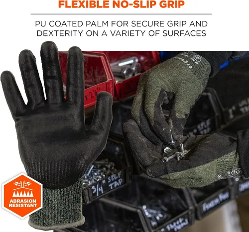 Vista 4 de Ergodyne Guantes unisex para adultos, A7, resistentes, palmas, guantes de trabajo resistentes a cortes, ANSI A7, resistentes al calor, palmas