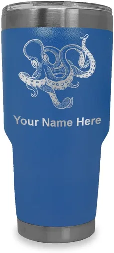 Vista 17 de LaserGram Vaso aislado al vacío de 20 onzas, Kraken, grabado personalizado incluido (negro)