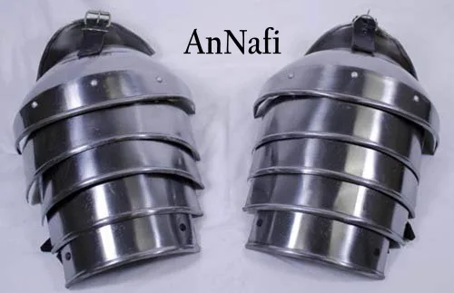 Vista 3 de AnNafi Peto de acero para hombres Armadura antigua Guardia del Cuerpo Guerrero Usable para hombres Plata Recreación de tamaño libre SCA LARP