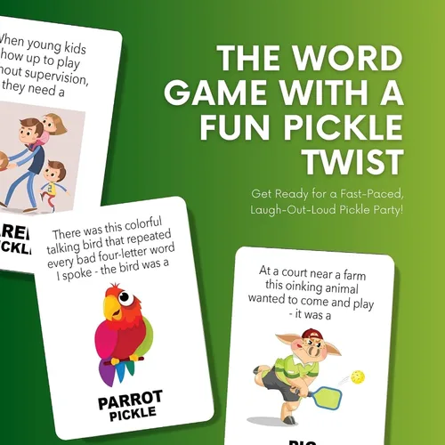 Vista 2 de Pickle Everything – El juego de palabras de ritmo rápido, lleno de juegos de palabras donde cada respuesta comienza con "P" y debes decir "Pickle"!