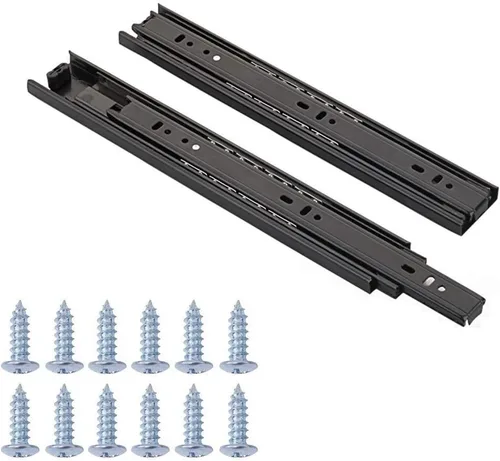Vista 6 de Extensión completa menos ruido rodamiento de bolas de cajón deslizantes, 10 pulgadas, 1 par