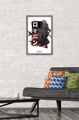 Vista 2 de Trends International Star Wars: Visions - Póster de pared de sable, 14.72 x 22.37 pulgadas, versión enmarcada de madera de granero