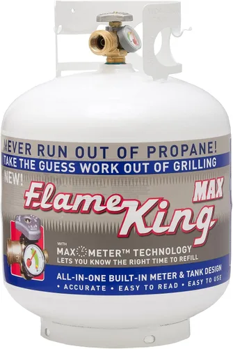 Vista 8 de Flame King YSN230b - Cilindro de tanque de propano de acero de 20 libras con válvula OPD y calibre integrado, vertical de 20 libras