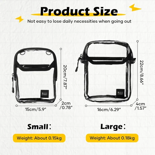 Vista 3 de SEAFEW Clear Mini Crossbody Bag Shoulder Bag for Men, Small Messenger Satchel Bag for Women