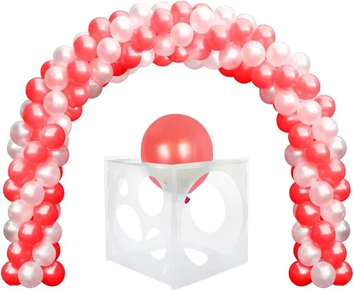 Vista 7 de Pllieay Medidor de globos de 2 a 10 pulgadas, caja de cubo medidor de globos de plástico plegable para decoración de globos, arcos de globos