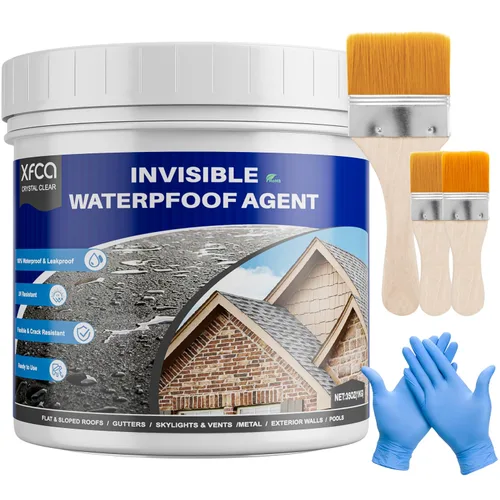 Vista 11 de Sellador impermeable transparente, revestimiento impermeable transparente de 5 galones, agente invisible a prueba de agua líquido para techos